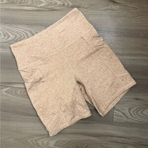 Zobha Tan Bike Shorts Seamless High-Waisted Design